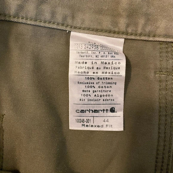 Carhartt Green Cotton Canvas Work Job Utility Short 44 - Picture 3 of 4